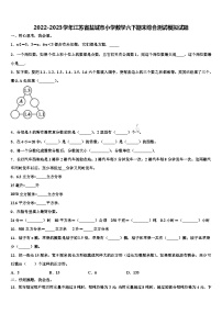 2022-2023学年江苏省盐城市小学数学六下期末综合测试模拟试题含解析