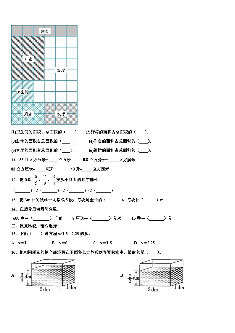 2022-2023学年福建省厦门市翔安区六年级数学第二学期期末质量跟踪监视模拟试题含解析02
