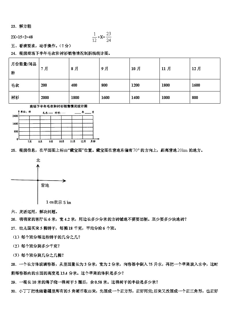2022-2023学年益阳市赫山区六年级数学第二学期期末经典试题含解析03