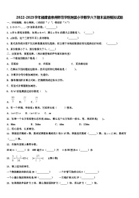 2022-2023学年福建省泉州师范学院附属小学数学六下期末监测模拟试题含解析