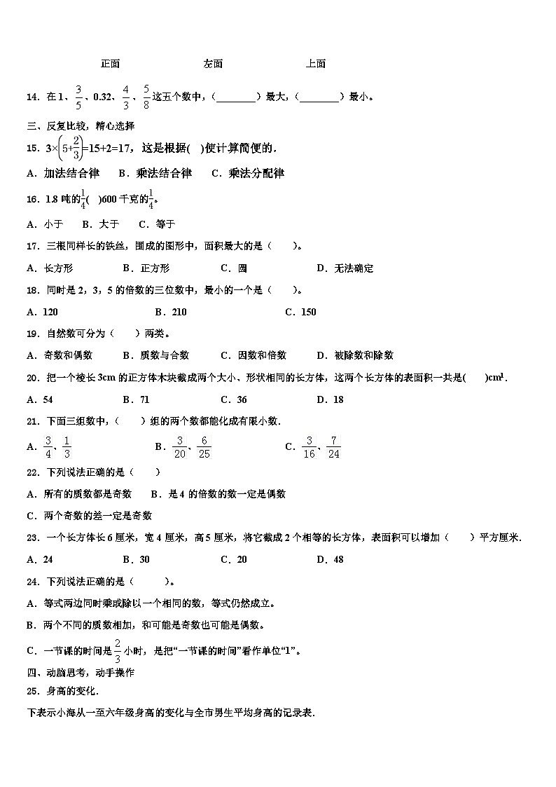 2022-2023学年芜湖县六年级数学第二学期期末考试试题含解析第2页