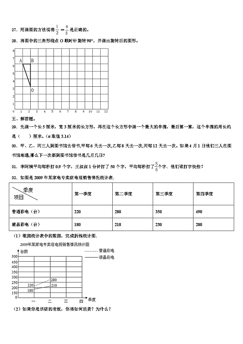 2022-2023学年贡山独龙族怒族自治县六年级数学第二学期期末质量跟踪监视试题含解析第3页