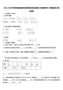 2022-2023学年贵州省黔南布依族苗族自治州龙里县六年级数学第二学期期末复习检测试题含解析