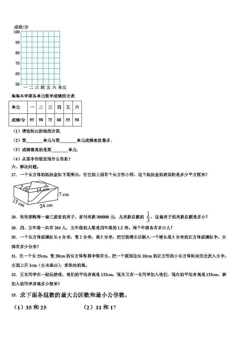 2022-2023学年西宁市数学六下期末复习检测模拟试题含解析03