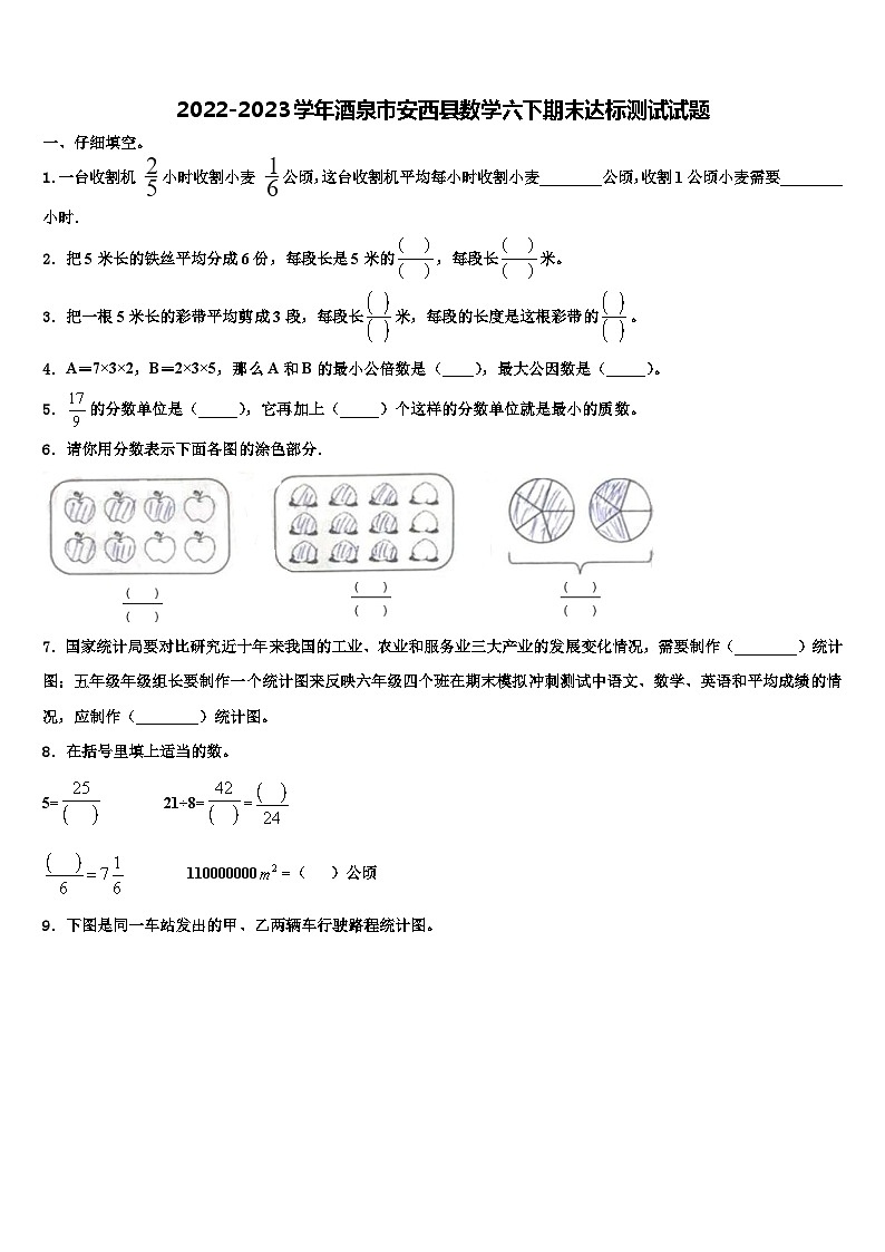 2022-2023学年酒泉市安西县数学六下期末达标测试试题含解析第1页