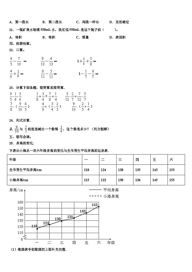 2022-2023学年酒泉市安西县数学六下期末达标测试试题含解析第3页
