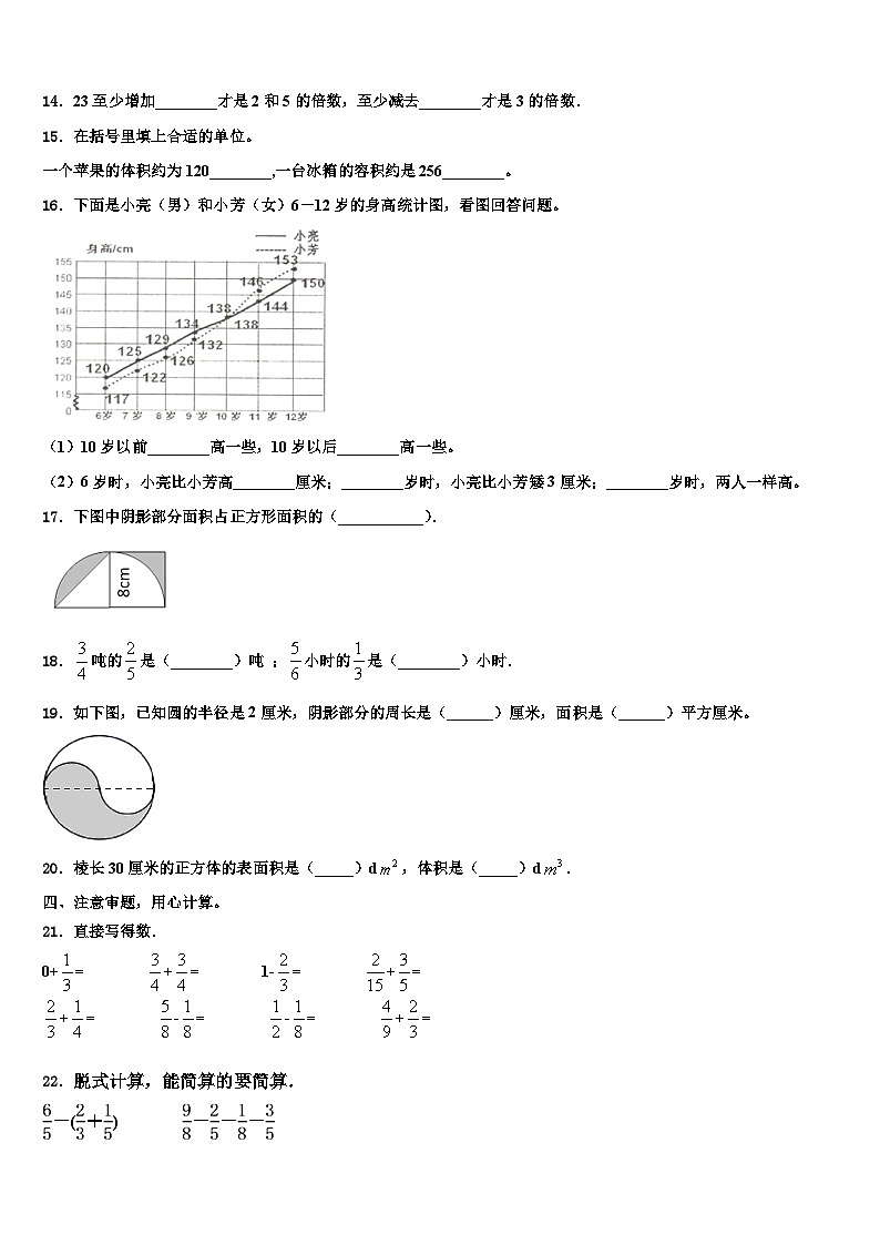 2022-2023学年黑龙江省鹤岗市萝北县数学六下期末检测模拟试题含解析第2页