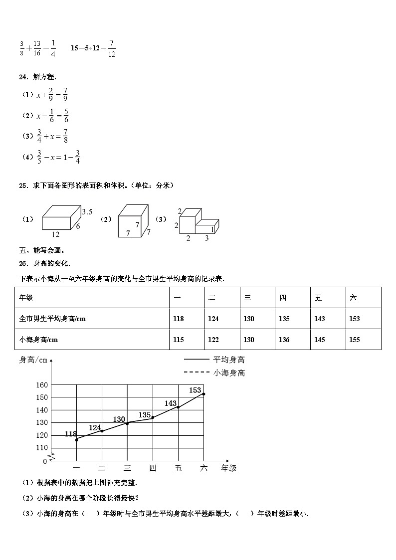2022-2023学年黎城县数学六下期末达标检测试题含解析03