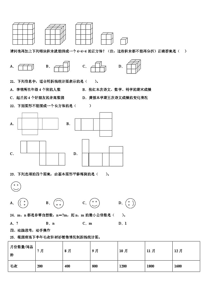 2023届山东省济南市槐荫区数学六年级第二学期期末监测试题含解析03