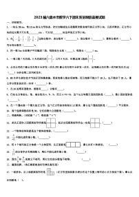 2023届六盘水市数学六下期末质量跟踪监视试题含解析