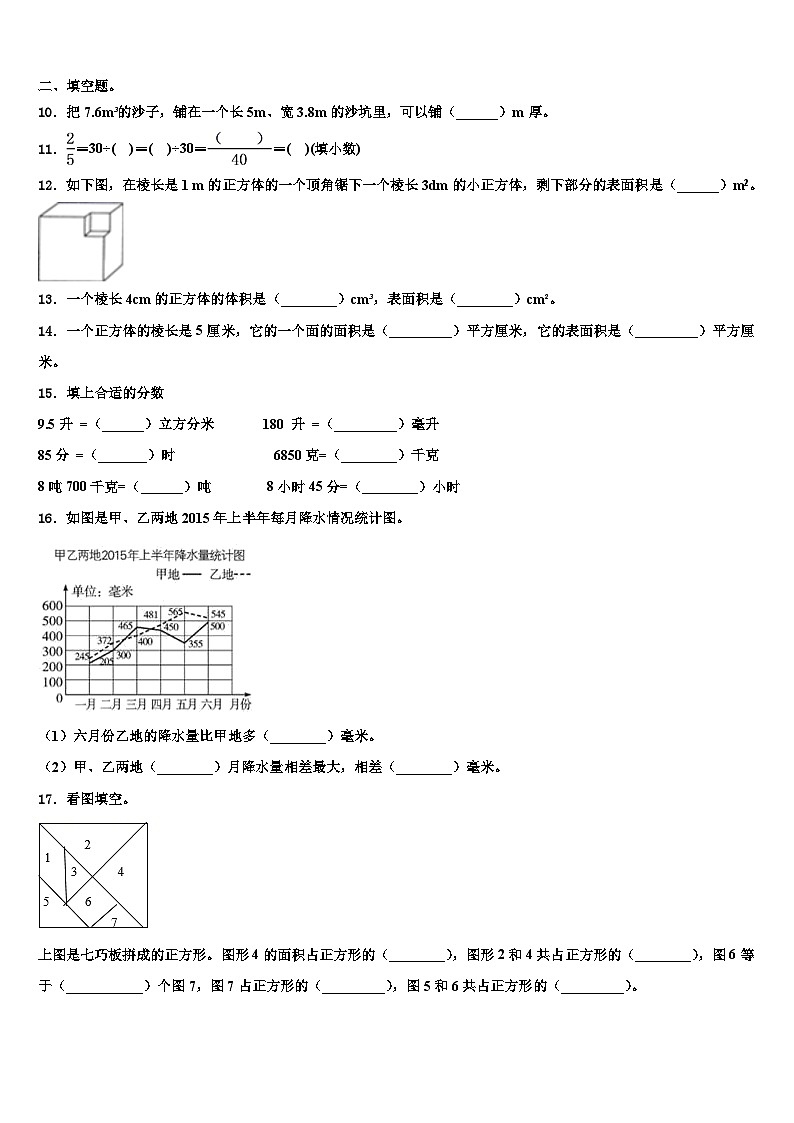 2023届吉林省长春市汽车经济开发区数学六年级第二学期期末统考模拟试题含解析第2页