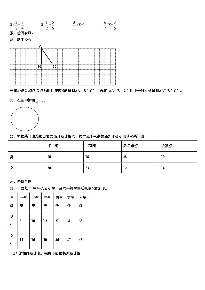 2022-2023学年四川省成都市青白江区六年级数学第二学期期末学业水平测试试题含解析第3页