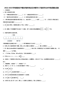 2022-2023学年新疆生产建设兵团可克达拉市数学六下期末学业水平测试模拟试题含解析