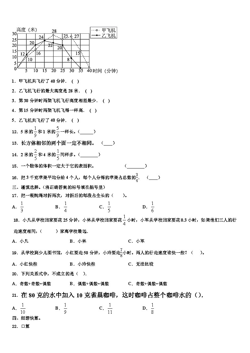 2023届大连市庄河市六年级数学第二学期期末统考试题含解析第2页