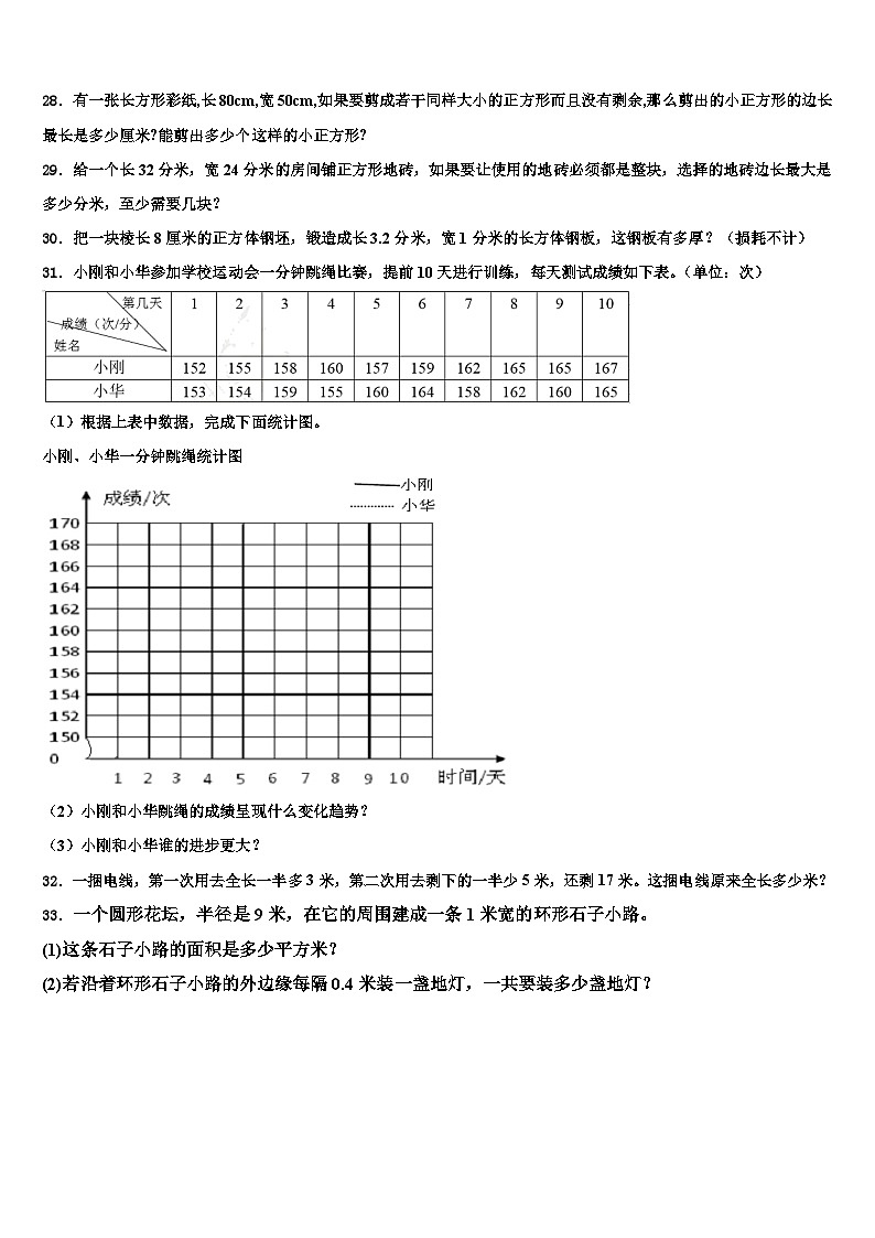 2023届嫩江县数学六下期末统考试题含解析第3页