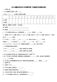 2023届图木舒克市六年级数学第二学期期末考试模拟试题含解析