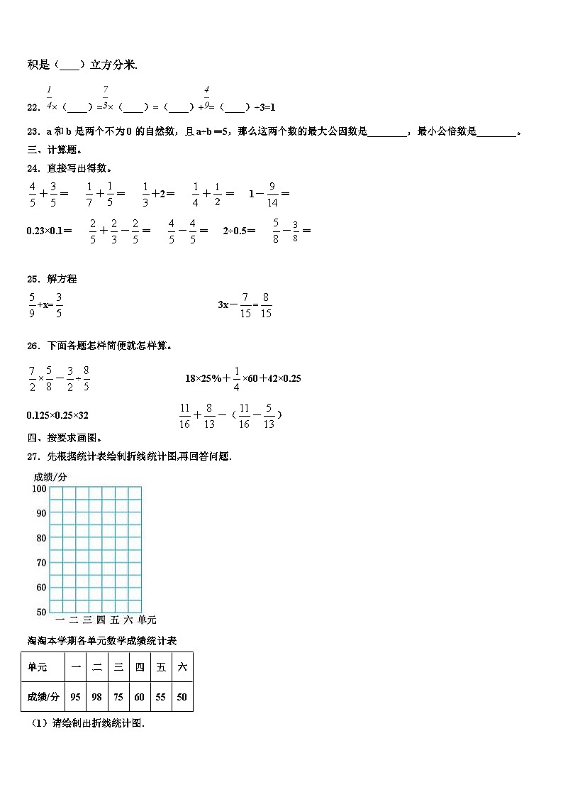2023届平邑县六年级数学第二学期期末经典试题含解析第3页