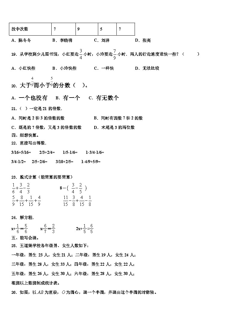 2023届山东省菏泽市巨野县独山镇六年级数学第二学期期末联考模拟试题含解析02