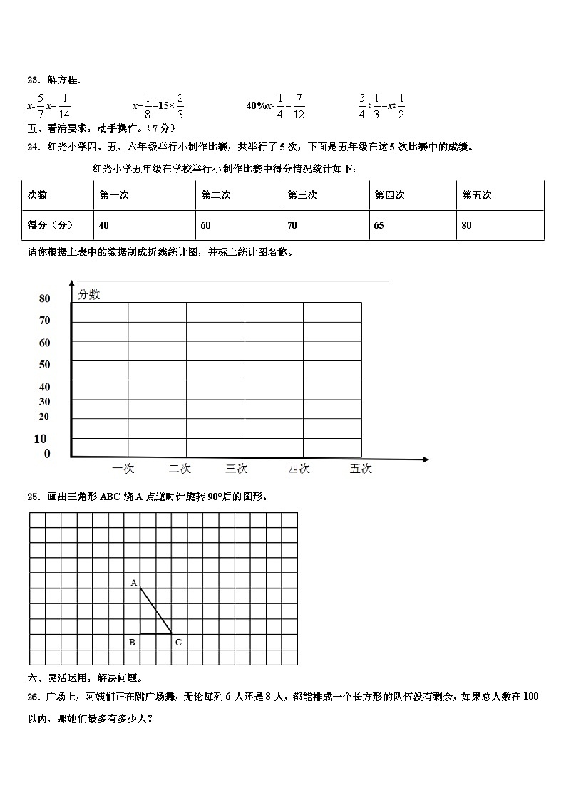 2023届山东省青岛市崂山区数学六年级第二学期期末学业质量监测试题含解析第3页