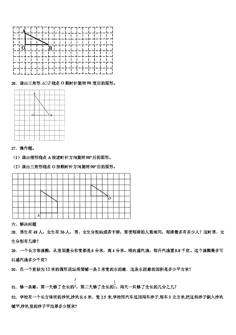 2023届山南地区乃东县数学六年级第二学期期末检测模拟试题含解析第3页