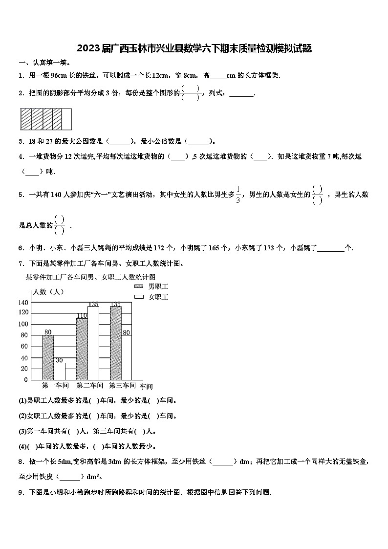 2023届广西玉林市兴业县数学六下期末质量检测模拟试题含解析01