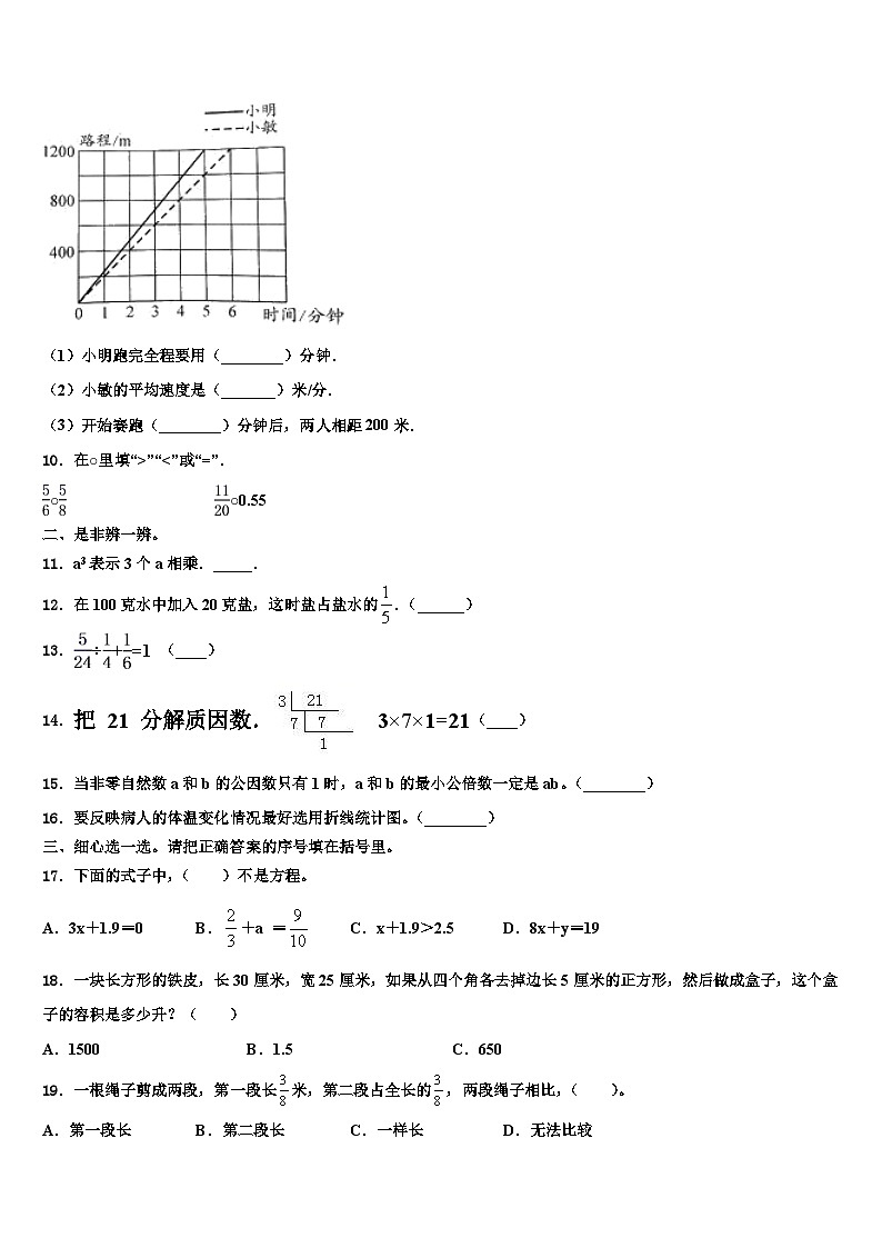 2023届广西玉林市兴业县数学六下期末质量检测模拟试题含解析02