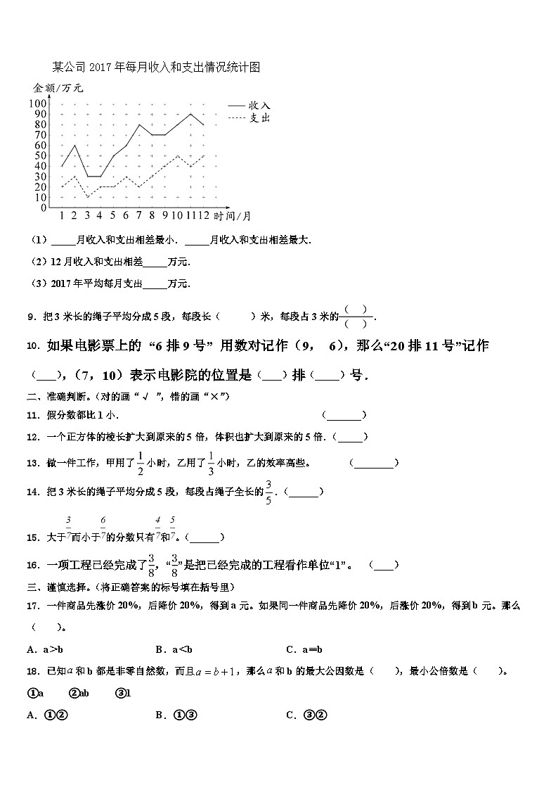 2023届广西壮族梧州市长洲区数学六下期末复习检测试题含解析第2页