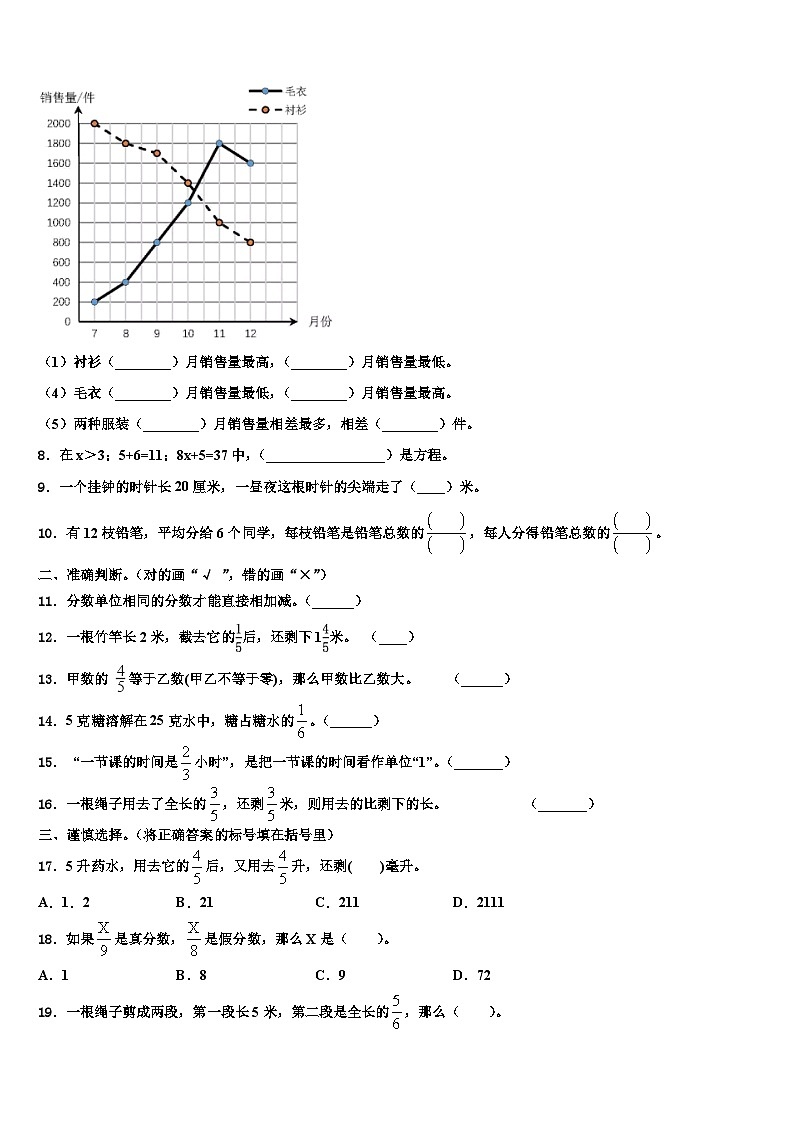 2023届延边朝鲜族自治州数学六下期末统考模拟试题含解析第2页
