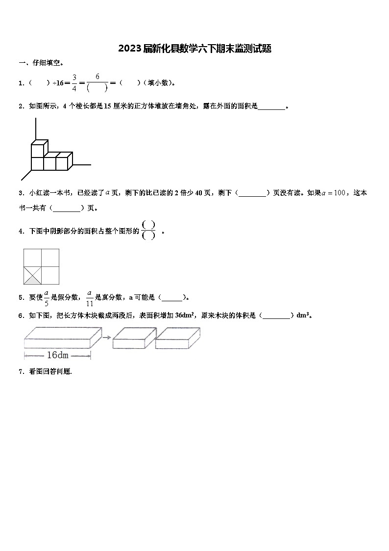 2023届新化县数学六下期末监测试题含解析01