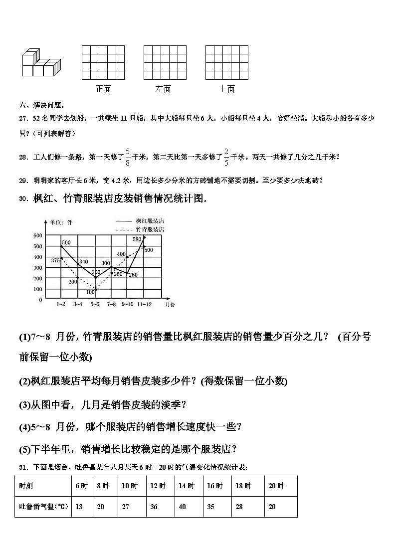 2023届河北省保定市涿州市六年级数学第二学期期末复习检测模拟试题含解析第3页