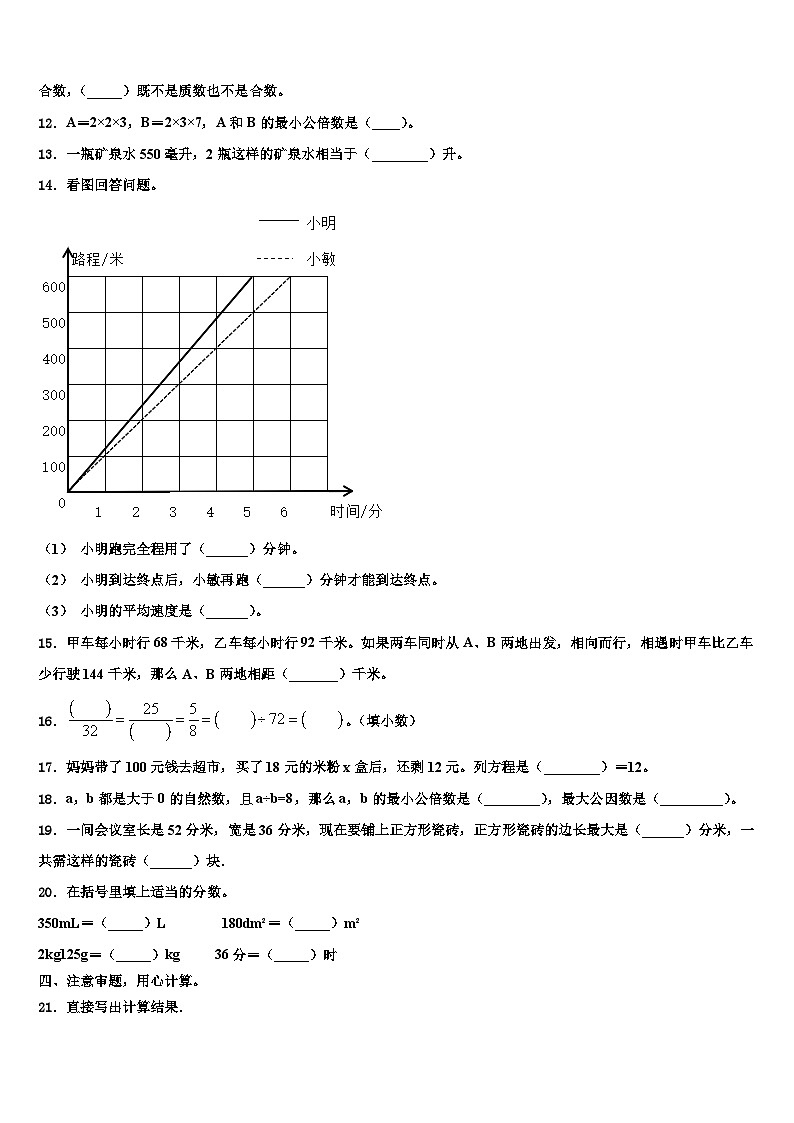 2023届江西省宁都县六年级数学第二学期期末教学质量检测试题含解析第2页