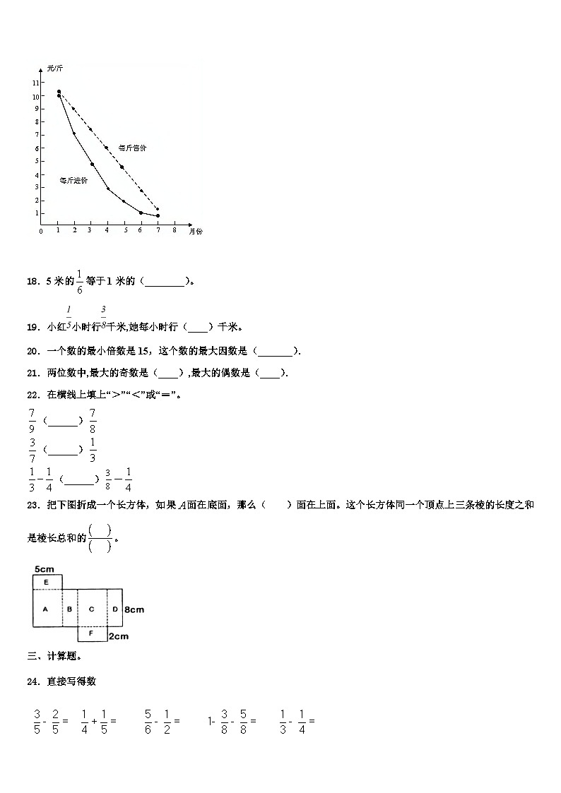 2023届河北省秦皇岛市卢龙县数学六年级第二学期期末统考模拟试题含解析第3页