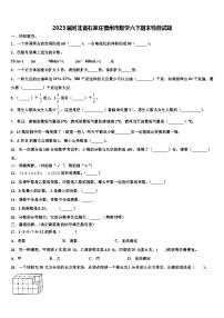 2023届河北省石家庄晋州市数学六下期末检测试题含解析