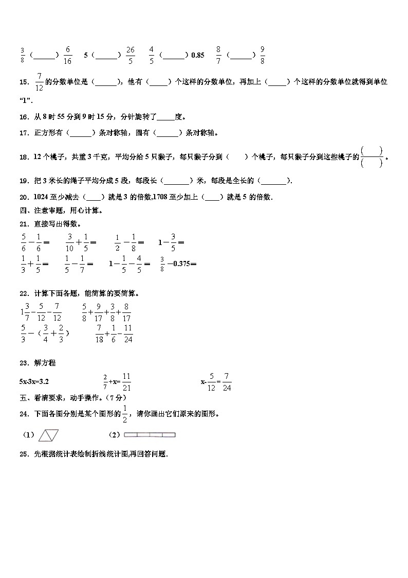 2023届河南省平顶山市六年级数学第二学期期末复习检测模拟试题含解析第2页