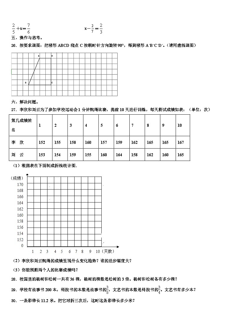 2023届昌都地区贡觉县数学六年级第二学期期末学业水平测试模拟试题含解析第3页