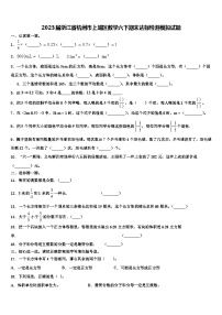 2023届浙江省杭州市上城区数学六下期末达标检测模拟试题含解析