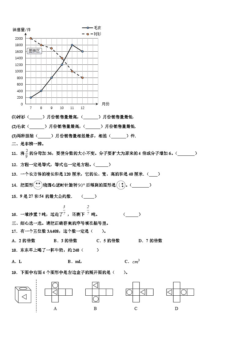 2023届自贡市自流井区数学六下期末学业质量监测模拟试题含解析02