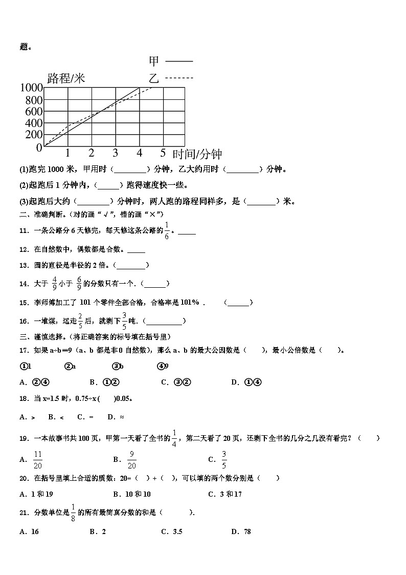 2023届通化市柳河县六年级数学第二学期期末质量跟踪监视试题含解析02