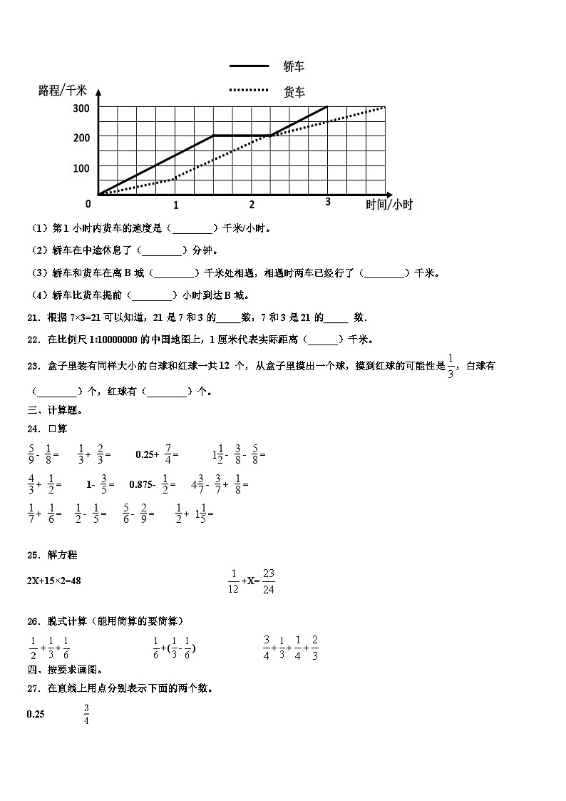 2023届鸡西市鸡冠区数学六年级第二学期期末考试模拟试题含解析第3页