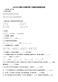 2023年上栗县六年级数学第二学期期末调研模拟试题含解析