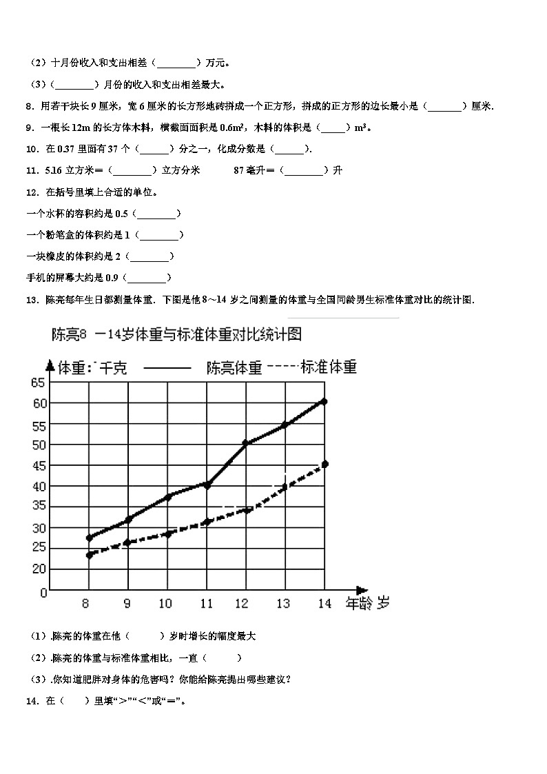 2023年上饶市广丰县数学六下期末统考模拟试题含解析第2页