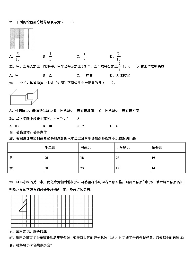 2023年商城县数学六下期末联考模拟试题含解析第3页