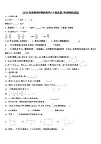 2023年常州市钟楼区数学六下期末复习检测模拟试题含解析