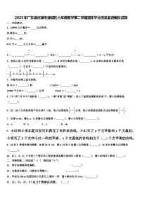 2023年广东省河源市源城区六年级数学第二学期期末学业质量监测模拟试题含解析