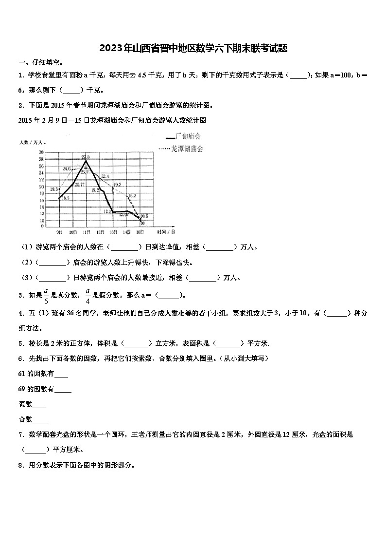 2023年山西省晋中地区数学六下期末联考试题含解析第1页