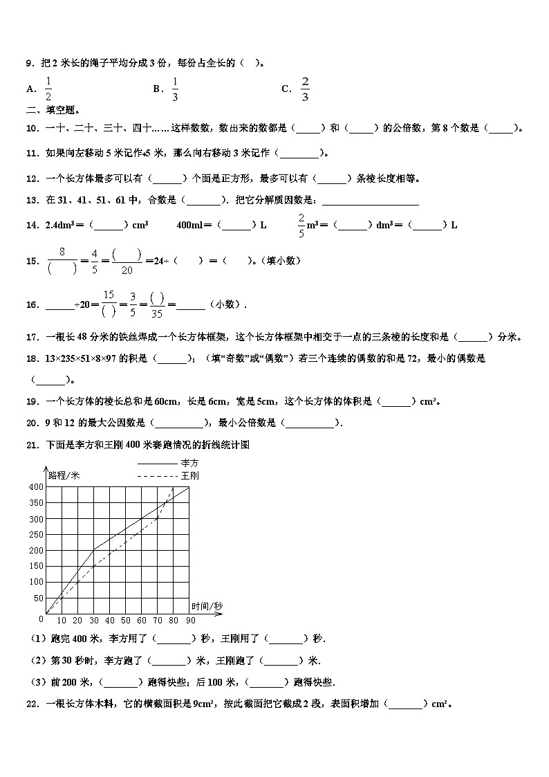 2023年平顶山市舞钢市六年级数学第二学期期末统考试题含解析第2页