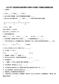 2023年广东省深圳市龙岗区春蕾小学数学六年级第二学期期末经典模拟试题含解析