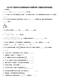 2023年广西河池市大化瑶族自治县六年级数学第二学期期末质量检测试题含解析