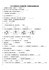 2023年攀枝花市六年级数学第二学期期末监测模拟试题含解析