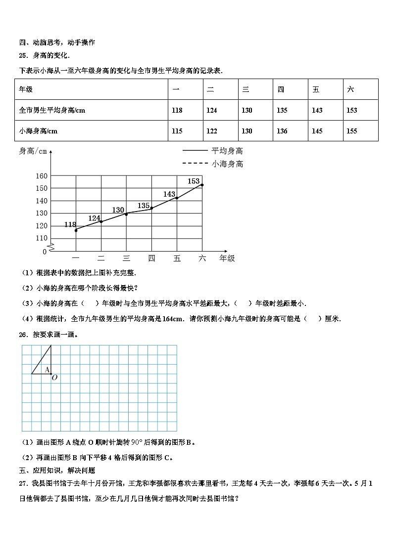 2023年江苏省江阴市华士片统考六年级数学第二学期期末质量检测试题含解析第3页